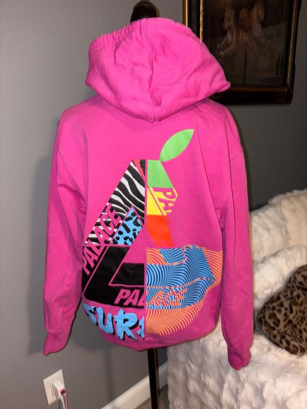 Palace Mix Up Hood Pink Hoodie Size Small